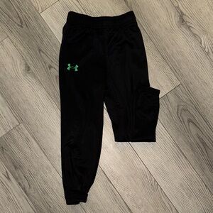 Under Armour Kids Black Joggers with Green Logo